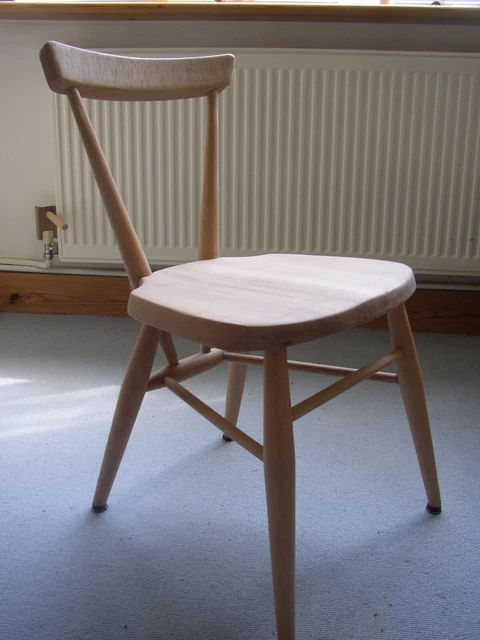 Vtg Ercol Child's Wooden School Chair Elm+Beech Stackable 1960s Excellent cond