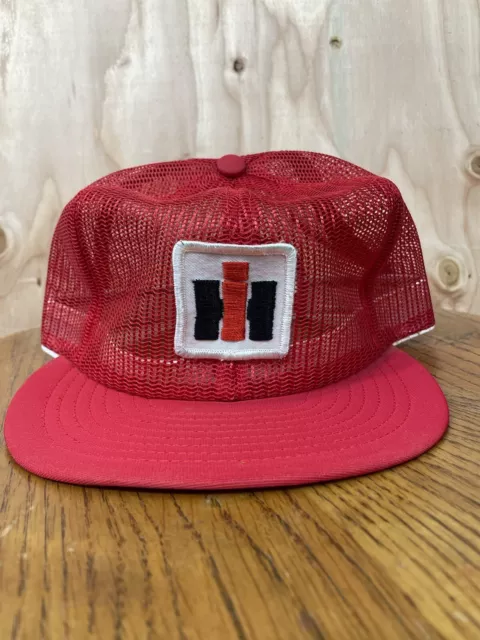 VINTAGE Case Trucker Hat Snap Back Cap International Harvester IH Patch Mesh