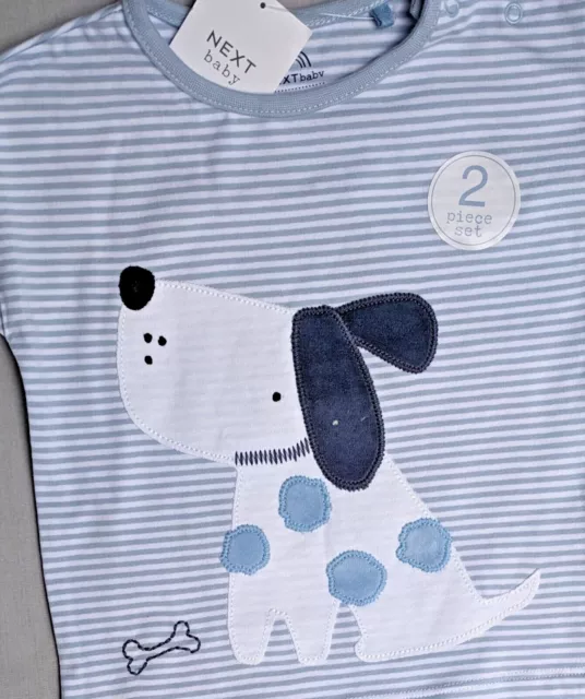 NEW Next Baby Boys Blue Dog T-shirt & Shorts Set Outfit 2