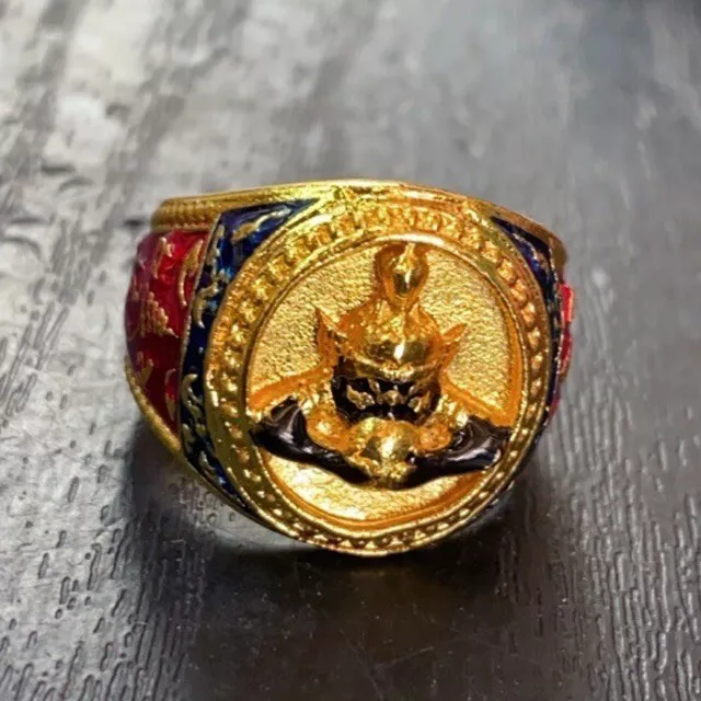 Ring Rahu God Eat Moon Deity Talisman Brass Thai Lucky Amulet Free Size