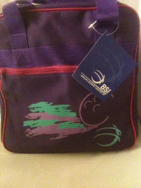 NIB BSI Solar bowling ball Bag Purple w Free Black Towel W FS USA only.