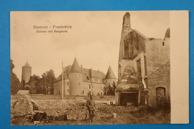 Meurthe et Moselle 54 Lorrain CP CPA Blamont 1916 Military Bike Chateau 1.WK +