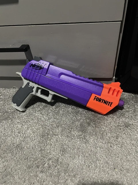 NERF Fortnite HC-E Hand Cannon Desert Eagle Purple Pistol Blaster Gun PLUS  EXTRA