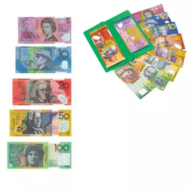 Australian Play Money Notes $5, $10, $20, $50 and $100 (100 Notes in Total)