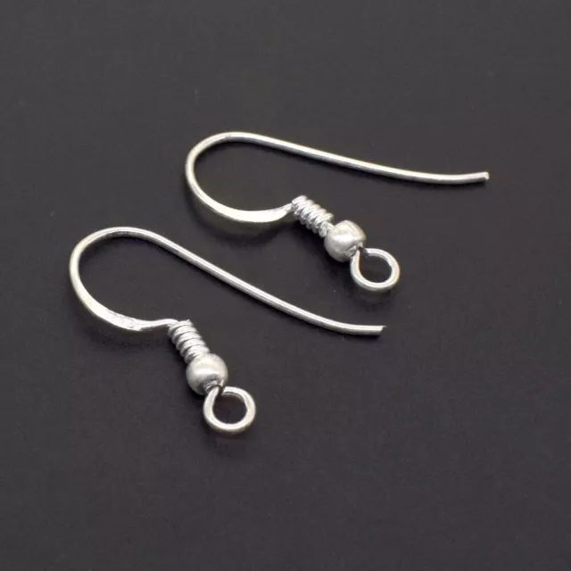 Fish Hook French Wires Earring Solid 925 Sterling Silver Jewelry Earwire Earring
