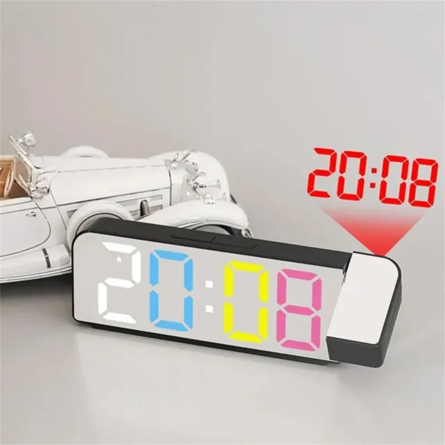 Lumineux Réveil de projection numérique Miroir Horloge LED électronique