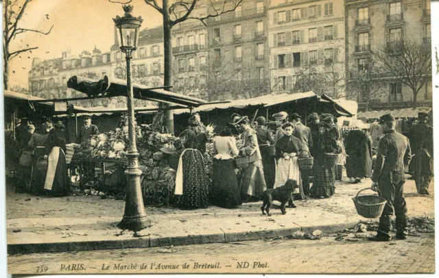 France Paris - Le Marche de l'Avenue de Breteuil old postcard