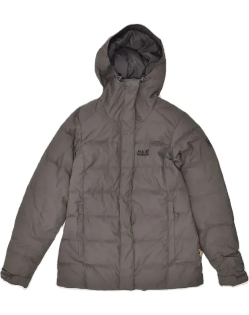 JACK WOLFSKIN Womens Hooded Padded Jacket UK 10 Small Grey Polyester AB08