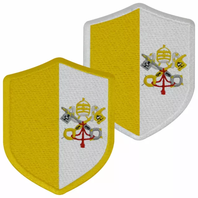 Aufnäher VATIKAN Wappen 7 x 5,6cm Bestickt Flagge Patch FanShirts4u