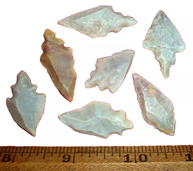 (7) Select Sahara Mesolithic Stemmed Points, Prehistoric African Arrowheads