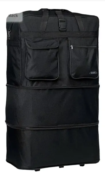40" Black Expandable Rolling Duffle Bag Wheeled Spinner Suitcase Luggage 2