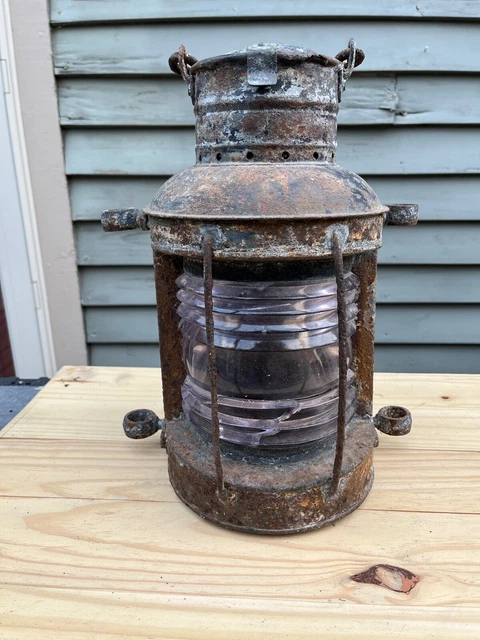American Country Iron And Glass Ship Lanter 19TH Century
