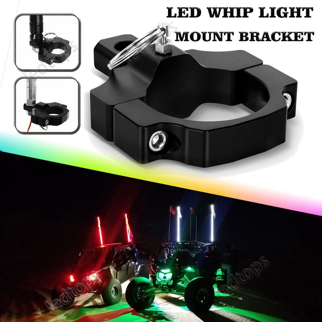 ATV UTV Mount Bracket For LED Whip Light Flag Bar For 1.75" to 2" Rollbar Cage