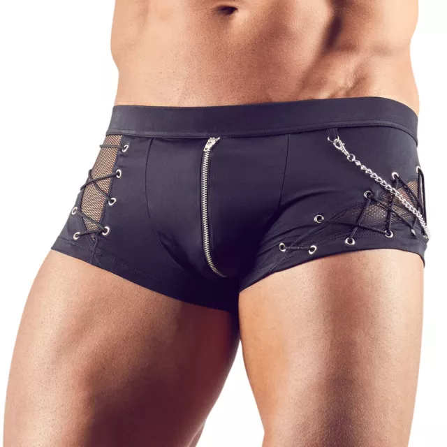 "Pantaloni sexy uomo M-2XL neri catena mutande boxer pantaloncini swinger club ""punk"