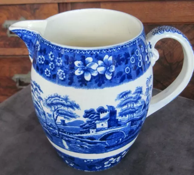 Vintage Copeland Spode's Tower Blue and White 7.5" Pitcher