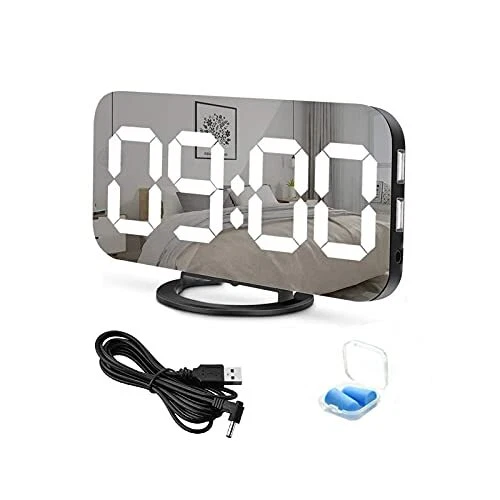 Sveglia Digitale LED, Sveglia Elettronica, Display LED da 6,5", con Funziggiorno