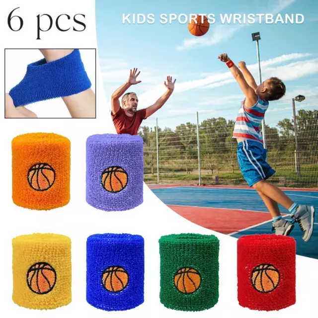 6x Sport Wristbands Basketball Football Sweat-Absorbent Bands Breathable G1Y6