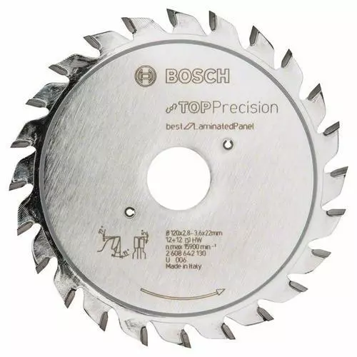 Bosch Vorritzblatt Top De Precision Mejor para Laminatplatte, Ø 120 MM, 12 + 12