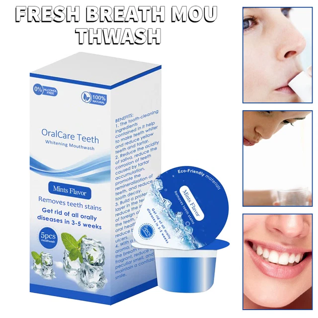 5x Taza de jalea enjuague bucal para restaurar la salud dental transparente mal aliento blanqueamiento A
