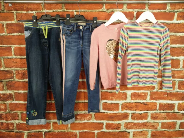Maglione Maglietta Jeans Ragazze Età 5-6 Anni Next Bluezoo Ecc. Maniche Lunghe 110Cm