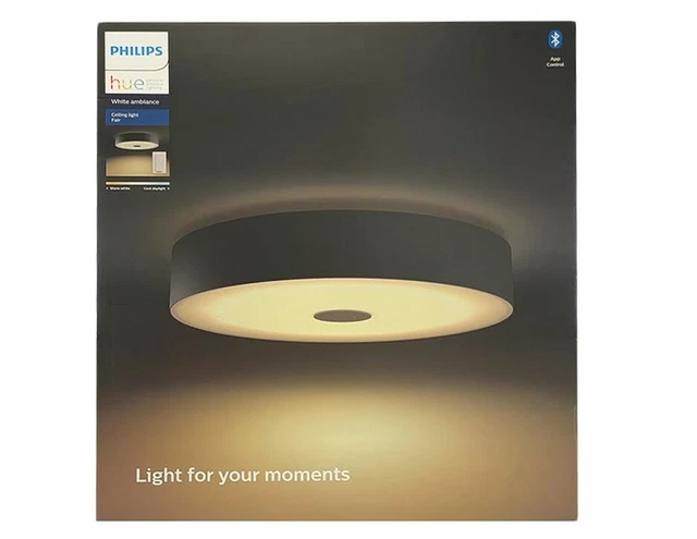 Philips Hue White Ambiance Ceiling light Fair Deckenleuchte Zigbee schwarz + FB
