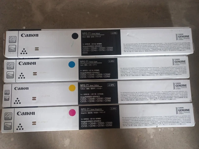 Canon NPG 71 SET OF FOUR (4) TONERS KYMC FOR IR C5535 C5540 C5550 C5560 GPR 55