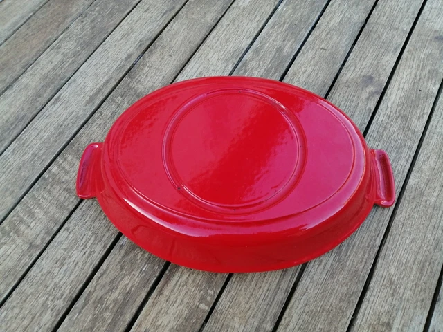 Plat à gratin orange Le Creuset classique, fonte et émaillé