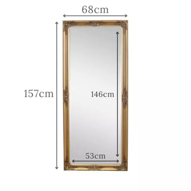 Empress Gold Large Shabby Chic Full Length leaner Floor Wall Mirror 157cm x 68cm 3