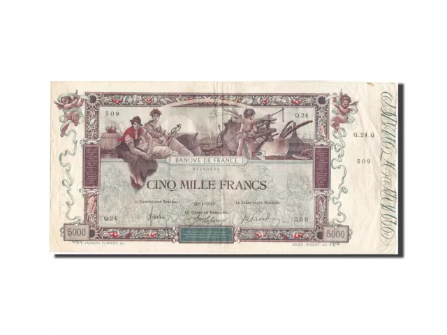 [#204359] Geldschein, Frankreich, 5000 Francs, 5 000 F 1918 ''Flameng'', 1918, 1