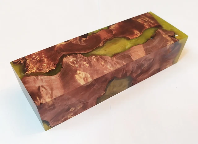 Resina epoxi estabilizada de arce burl para manijas de cuchillo 30*45*130 mm (N 173)