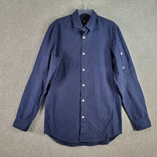 G-STAR Shirt Mens Small Blue Long Sleeve Button Up Stalt Casual Collared