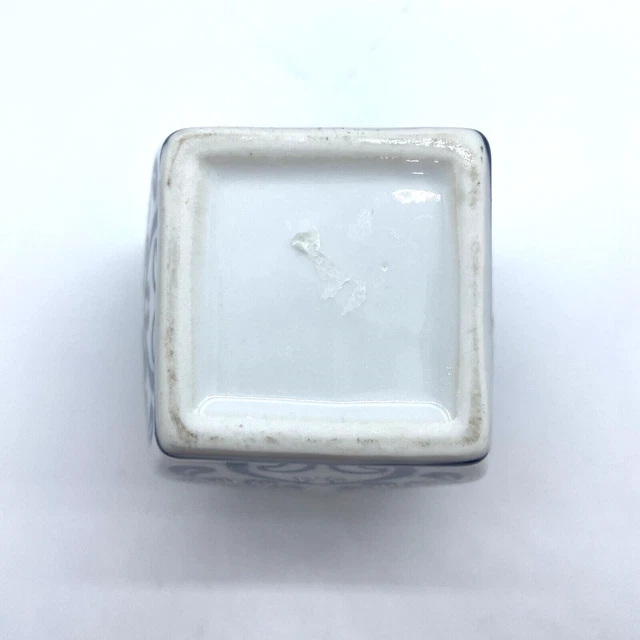 N2 Chinesisches Blau Weissgold Porzellankopf Inwerglas Topf Blumenurne Ornament 11