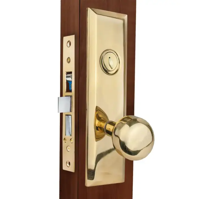 ML900 Series Bright Brass Grade 1 Entry Atrium Mortise Lock with Door Knob Escut