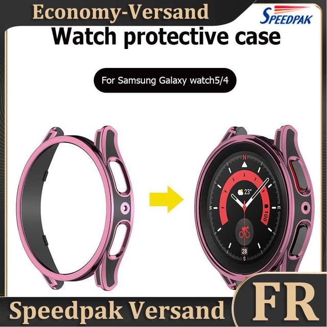 Protective Bumper Shell Screen Protector Case for Galaxy Watch 5 Pro (Pink 45mm)
