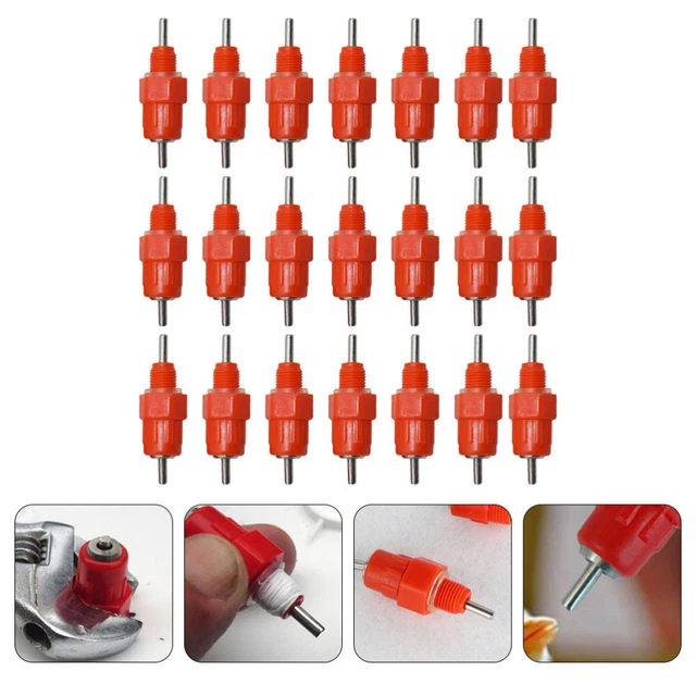 22 Pcs Steel Ball Chicken Waterer Automatic Drinker Poultry Nipple