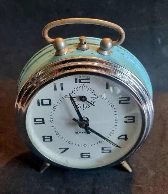 Ancien Vintage Réveil Bayard Modèle Vert