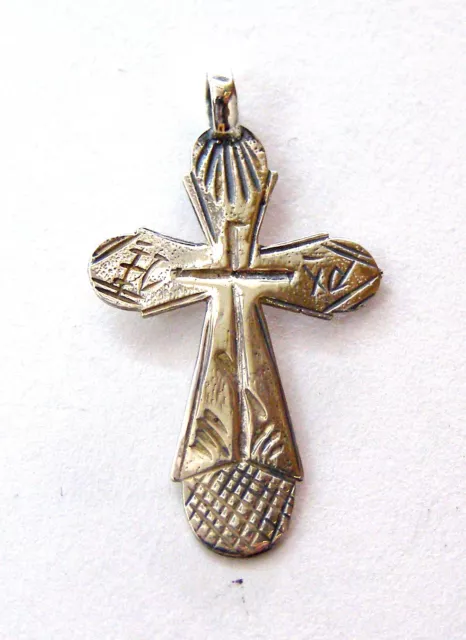 Cross Orthodox Old Slavic Jesus Christ Crucifix sterling silver 925 #10