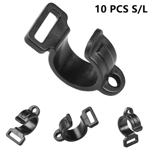 10pcs Black C Clips for Tent Pole Link Hooks Outdoor Camping Accessories