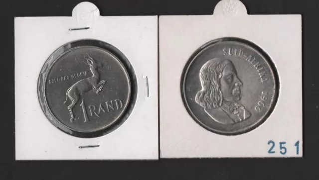 SUID - AFRICA 1 RAND 1966 + 1 RAND 1989 (2 COINS)   Lot K797