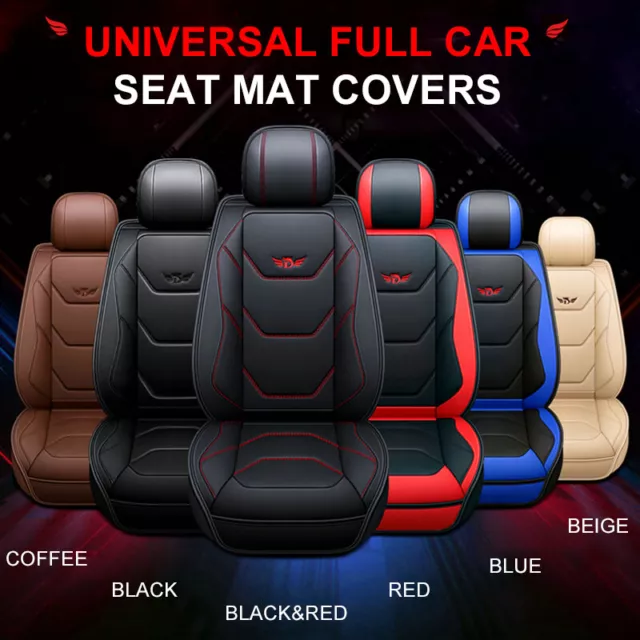 2X Universal Auto Sitzbezug Sitzbezüge Luxury PU-Leder Sitzschoner