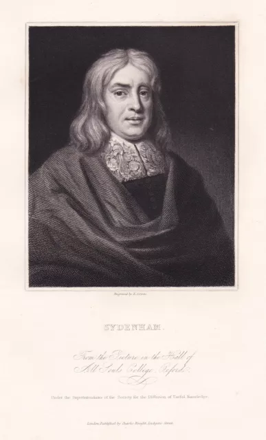 Thomas Sydenham Anglais Physician Médecin Doctor Médecine Portrait 1835