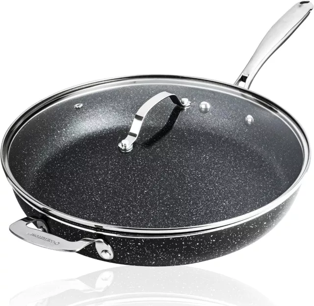 14 Inch Frying Pan with Lid, Large Non Stick Skillet for Cooking, Nonstick