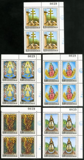 Venezuela Stamps # 969-73 MNH Plate Blocks Scott Value $20.60