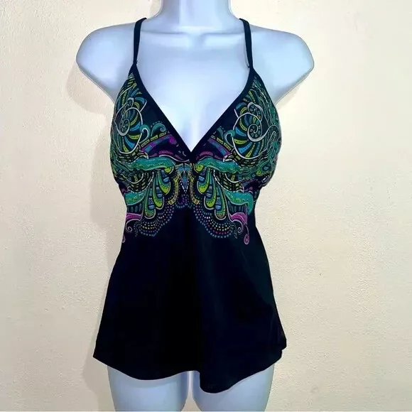 Athleta Swim Hanalei Bay Mia Paisley Tankini top Sz Large Tall