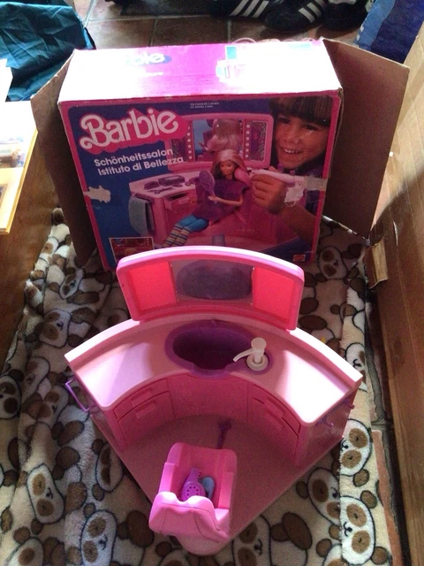 Barbie Hollywood Hair Mattel 1991 - Salon De Coiffure Magique + Miroir - Vintage
