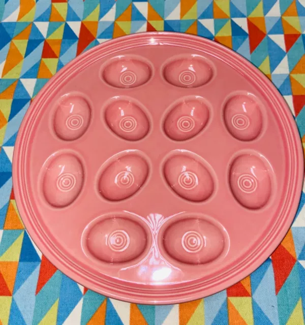 Fiestaware Deviled Egg Tray Peony Pink Fiesta Serving Plate New