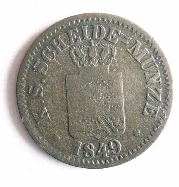 1849 GERMAN STATES (SAXONY) GROSCHEN - Rare Silver Coin - Lot #J7