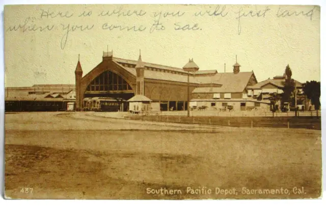 1911 Postcard Southern Pacific Depot Sacramento Ca