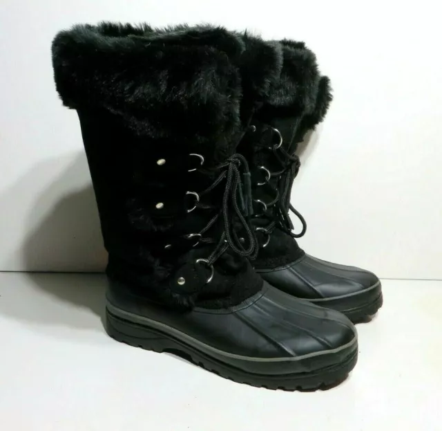 KHOMBU Bryce Winter Snow Boots Women’s Size 10 M Black Fashion 655536 2