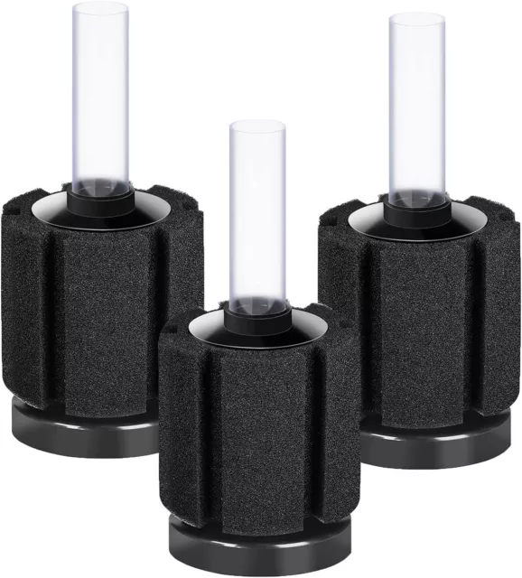 3 Pac Aquarium Bio Sponge Filter Breeding Fry Betta Shrimp Nano Fish Tank Filter